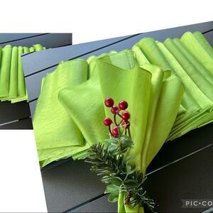 12 Lemon Lime Dressy Dinner Napkins 19” X 19” NWOT